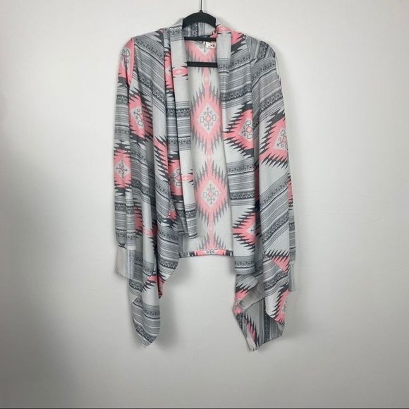 Man Li Shang cardigan size S color gray and pink - Picture 1 of 3